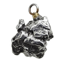 Iron meteorite crystal pendant
