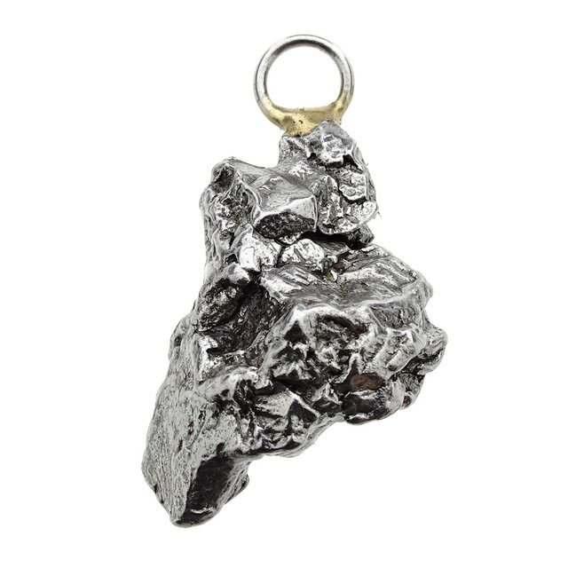 Iron meteorite crystal pendant