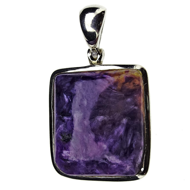 Schönes lila Mineral aus Sibirien, schöner Anhänger in Silber