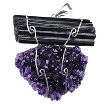 Pendant of amethyst with tourmaline
