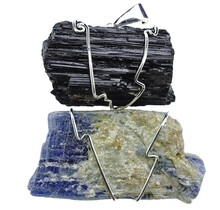 Pendant of tourmaline and kyanite