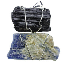 Kyanite pendant with tourmaline