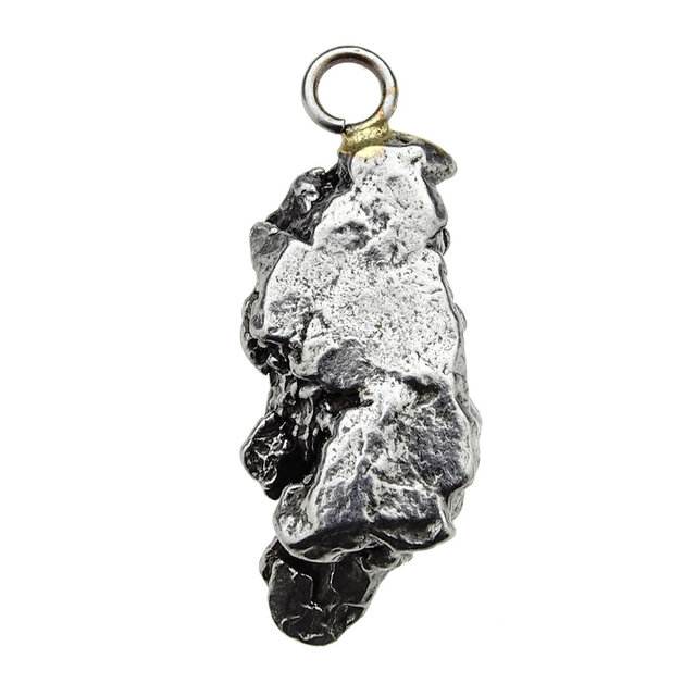 Iron meteorite crystal pendant