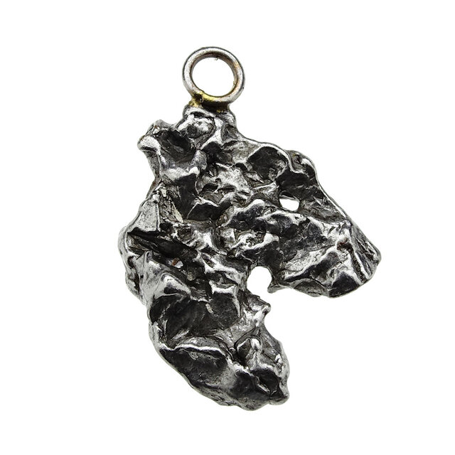 Iron meteorite crystal pendant