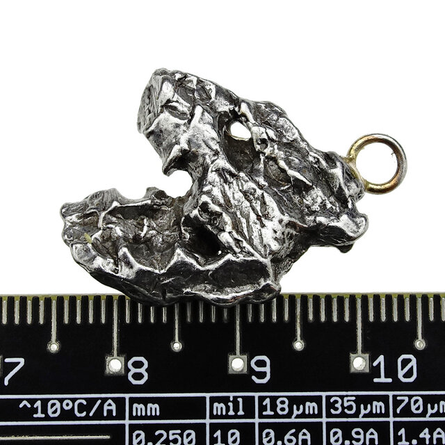 Iron meteorite crystal pendant