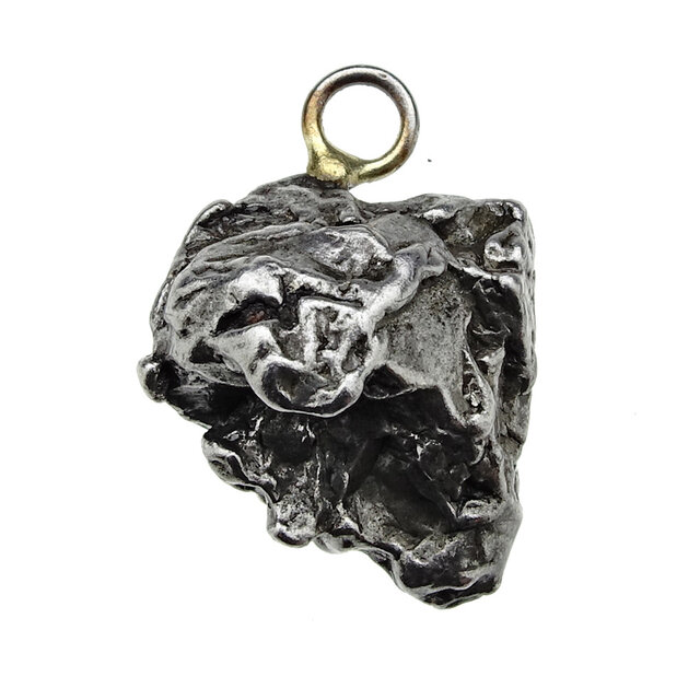 Iron meteorite crystal pendant