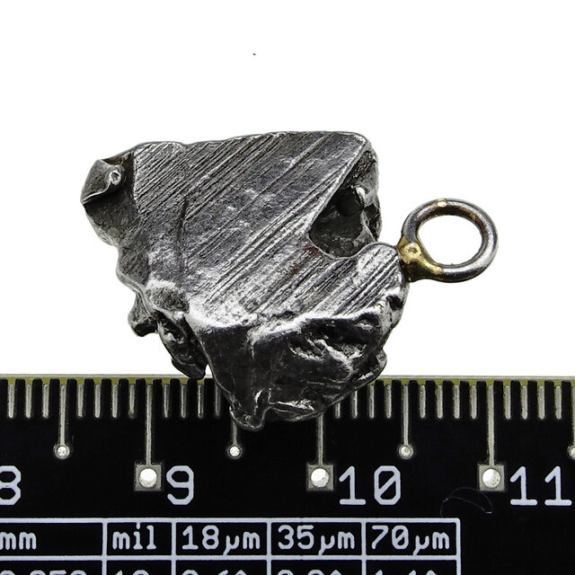 Iron meteorite crystal pendant