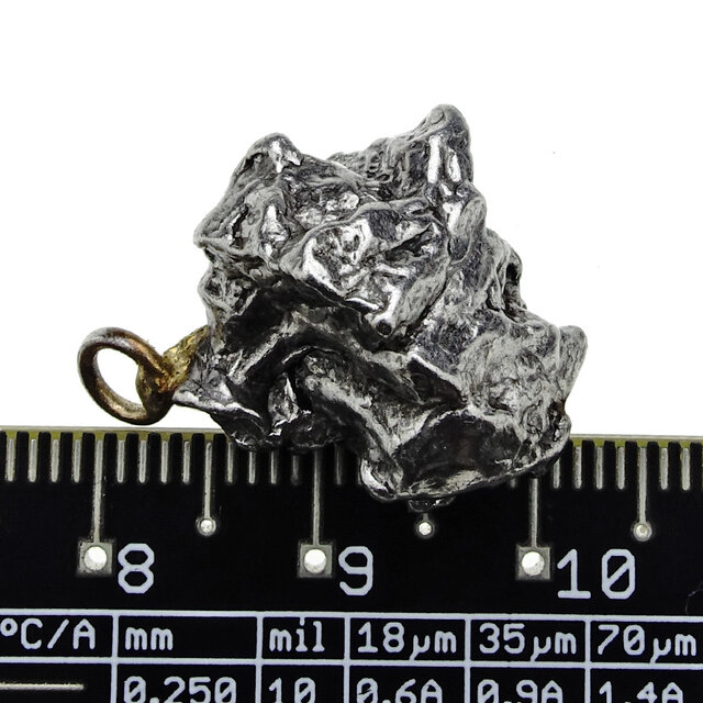 Iron meteorite crystal pendant