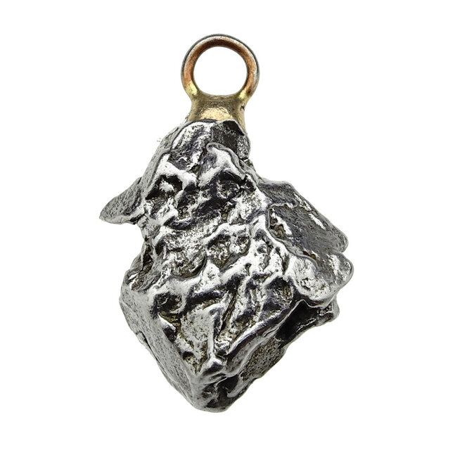 Iron meteorite crystal pendant