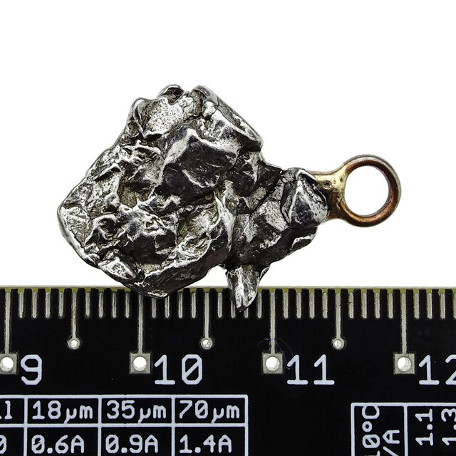 Iron meteorite crystal pendant
