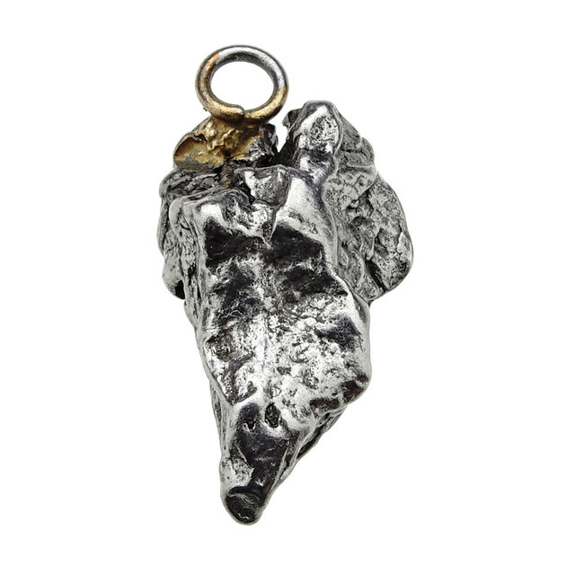 Iron meteorite crystal pendant