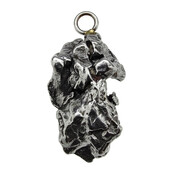 Iron meteorite crystal pendant