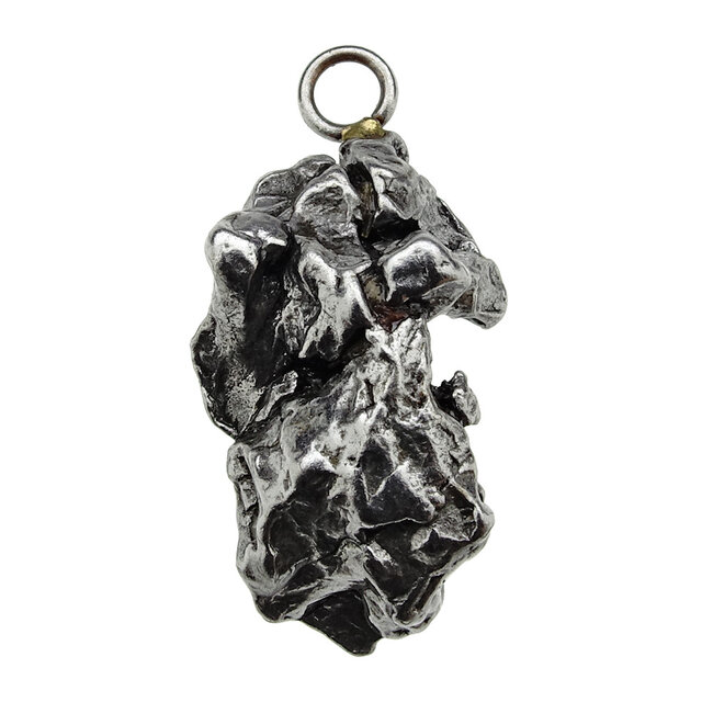 Iron meteorite crystal pendant