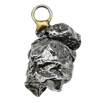 Iron meteorite crystal pendant