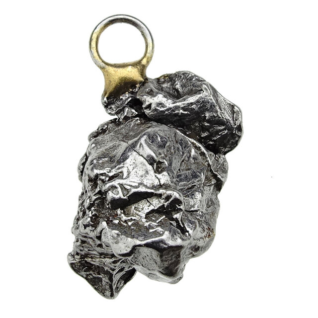Iron meteorite crystal pendant