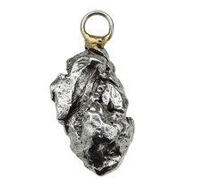Iron meteorite crystal pendant