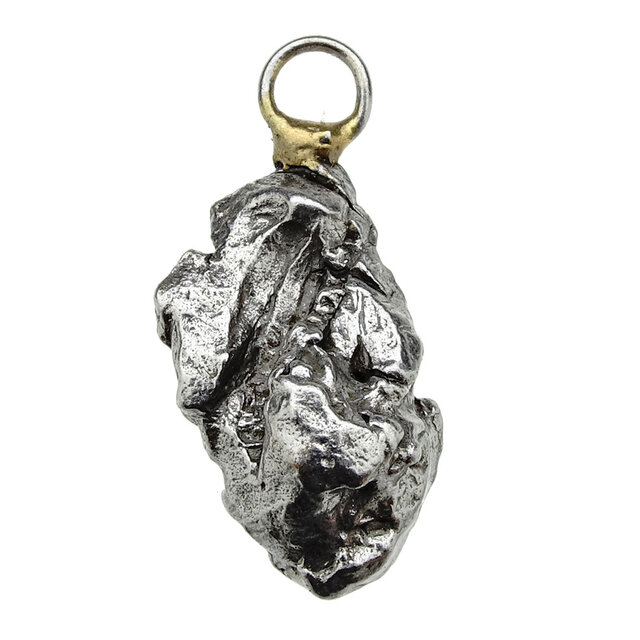 Iron meteorite crystal pendant