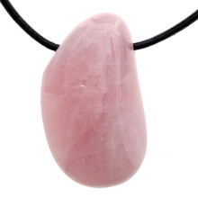Drilled rose quartz pendant