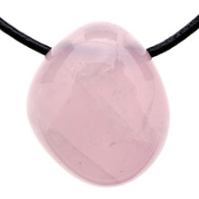 Drilled rose quartz pendant