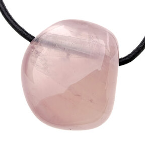Drilled rose quartz pendant