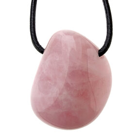 Drilled rose quartz pendant