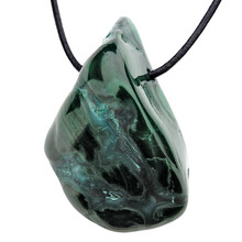 Drilled chrysocolla pendant