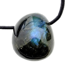 Drilled labradorite pendant