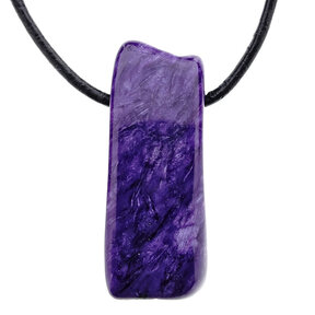 Drilled charoite pendant