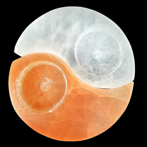 Selenite tealight holder ying yang