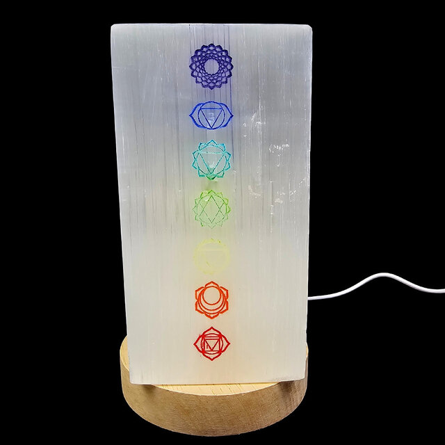 Selenite chakra lamp 20 cm