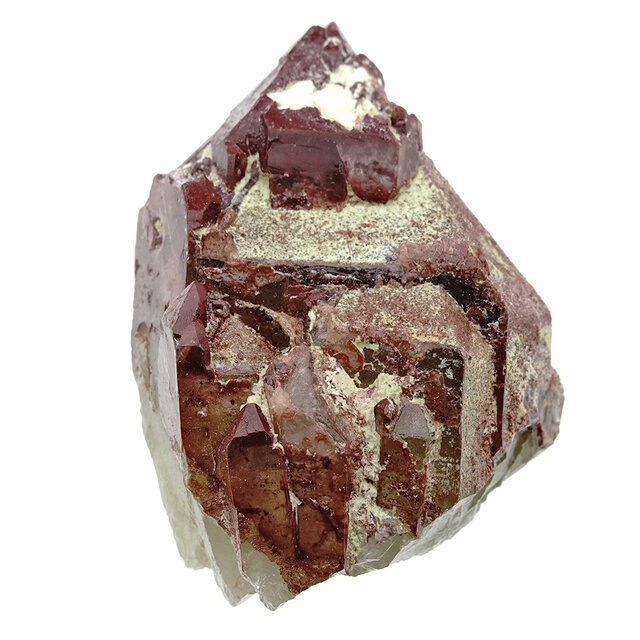 Hämatit-Quarz aus Sambia mit tiefroter Farbe