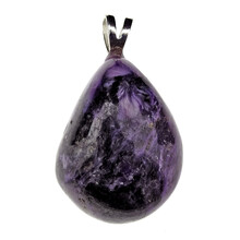 Charoite pendant with silver eye
