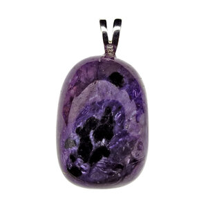Charoite pendant with silver eye