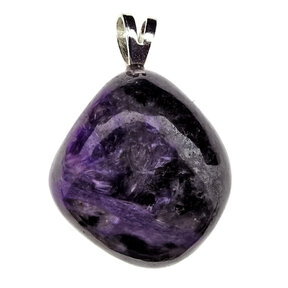 Charoite pendant with silver eye