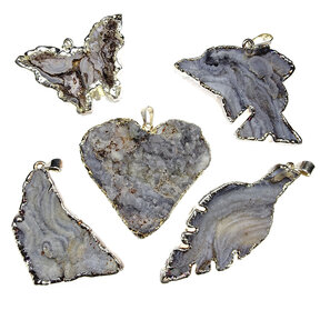 Chalcedony pendants 5 pieces