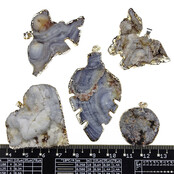 5 versilberte Chalceony-Anhänger aus Uruguay