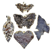 5 silver-plated chalceony pendants from Uruguay