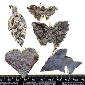 5 silver-plated chalceony pendants from Uruguay