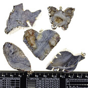 5 versilberte Chalceony-Anhänger aus Uruguay