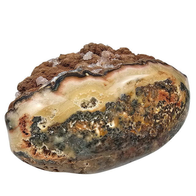 Mooi cluster van 2 kg chalcedoon uit Uruguay