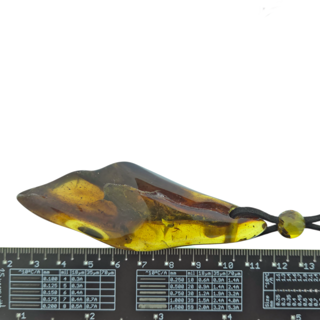 Schöner durchbohrter Baltischer Bernsteinanhänger mit Kordel