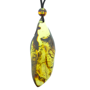 Amber necklace with cord