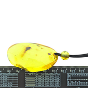 Schöner durchbohrter Baltischer Bernsteinanhänger mit Kordel