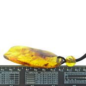 Beautiful pierced Baltic amber pendant with cord