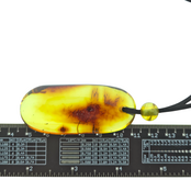 Beautiful pierced Baltic amber pendant with cord