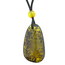 Beautiful pierced Baltic amber pendant with cord