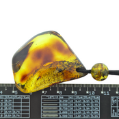 Beautiful pierced Baltic amber pendant with cord