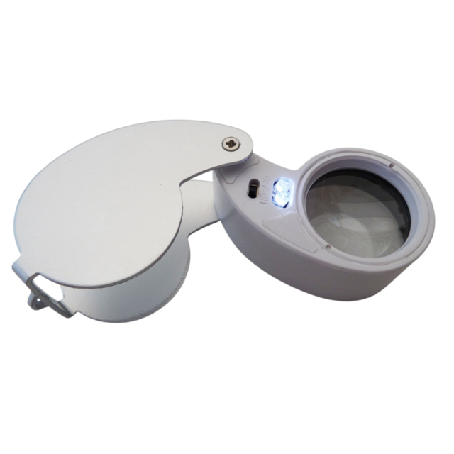 Opvouwbare loep 40x 25 mm met ledverlichting