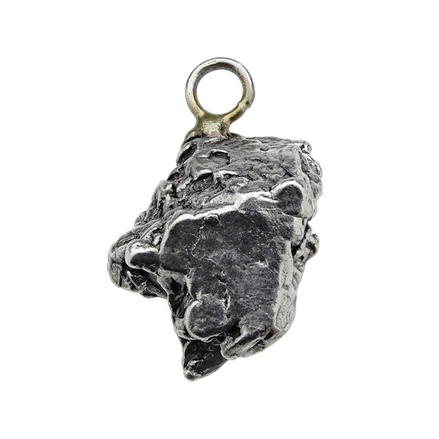 Iron meteorite crystal pendant