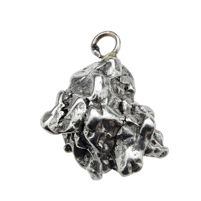 Iron meteorite crystal pendant